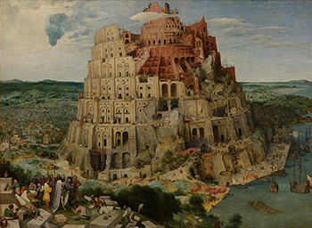 Id.Pieter Brueghel: Bábel tornyának építése
Az Egyetemi Nyelvészeti Napok hagyományos emblémája
(Forrás: Wikimedia Commons)

